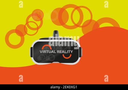 Virtual Reality VR évoque l'illustrateur vectoriel avec des lunettes VR Illustration de Vecteur