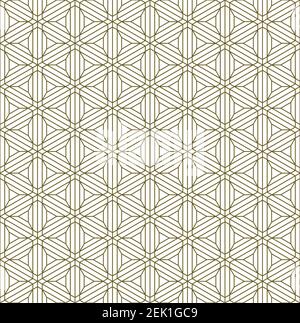 Motif Kumiko japonais sans couture en or avec des lignes fines. Illustration de Vecteur