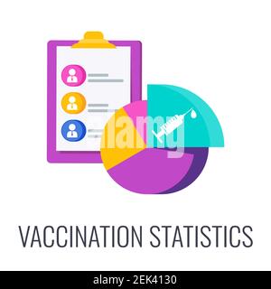 Icône des statistiques de vaccination. Données sur le nombre de vaccins Illustration de Vecteur