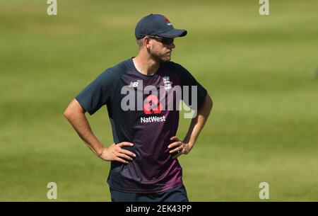 Photo du dossier datée du 23-07-2019 de l'Angleterre Olly Stone lors de la session filets à Lord's, Londres. Date de publication : le mardi 23 février 2021. Banque D'Images