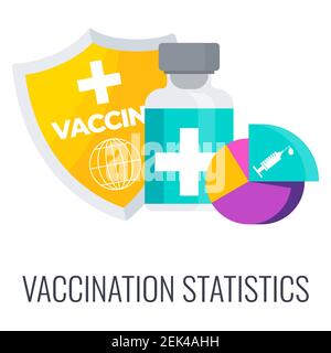 Icône des statistiques de vaccination. Données sur le nombre de vaccins Illustration de Vecteur