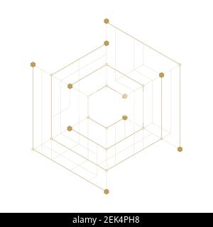 Hexagone géométrique abstrait. Lignes design minimaliste. Illustration de Vecteur