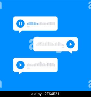 Icône de message vocal pour appareil mobile. Application audio sociale. Illustration de Vecteur