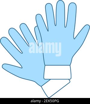 Icône gants criminels. Ligne fine avec Blue Fill Design. Illustration vectorielle. Illustration de Vecteur