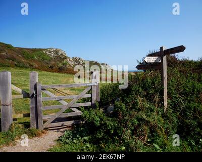 Sentier menant à Prawle point, East Prawle, Devon. Banque D'Images