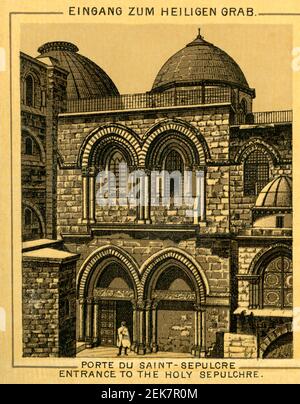 Asien, Vorderasien, Israël, Jérusalem, Heilige Grabeskirche , Motiv aus dem Leporello ' Jerusalem ' , Verlag nicht bekannt, wahrscheinlich herausgegeben in den 1880er Jahren - 1890er Jahren . / Asie, Asie occidentale, Israël, Jérusalem, vieille ville de Jérusalem, Église du Saint-Sépulcre , maison d'édition inconnue , peut-être publiée dans les années 1880e - 1890e. Banque D'Images