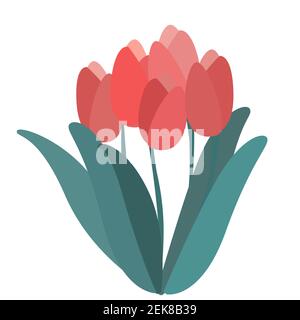 Illustration vectorielle cinq tulipes simples Illustration de Vecteur