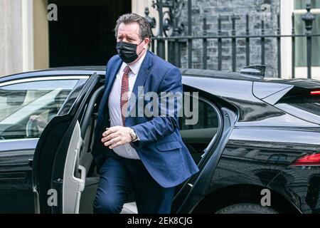 WESTMINSTER LONDRES, ROYAUME-UNI 23 FÉVRIER 2021. Le député Mark Spencer, secrétaire parlementaire du Trésor (whip en chef) arrive à Downing Street. Credit amer ghazzal/Alamy Live News Banque D'Images