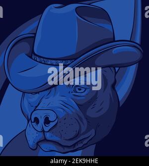 pitbull de gangster avec illustration de vecteur chapeau fedora Illustration de Vecteur