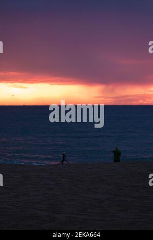 plage au coucher du soleil sur la côte de gérone, à pals costa brava Banque D'Images