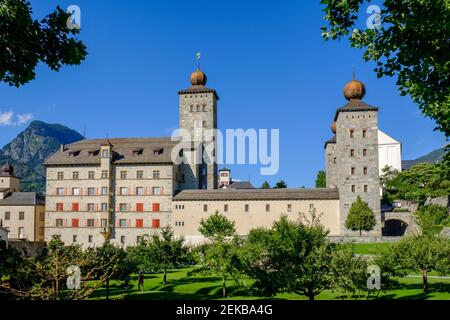 Suisse, Valais, Brig Glis, Stockalper Palace en été Banque D'Images