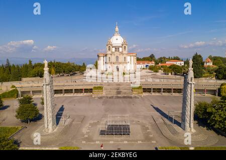 Vue aérienne du drone du sanctuaire de Sameiro à Braga, Portugal Banque D'Images