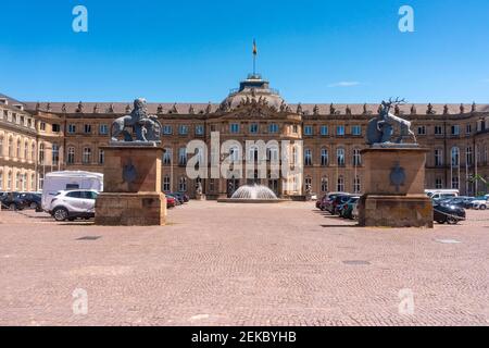 Allemagne, Bade-Wurtemberg, Stuttgart, façade de Neues Schloss Banque D'Images