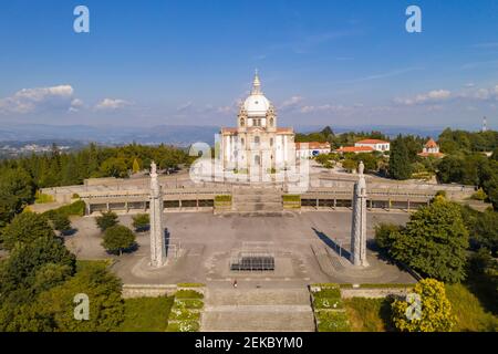 Vue aérienne du drone du sanctuaire de Sameiro à Braga, Portugal Banque D'Images