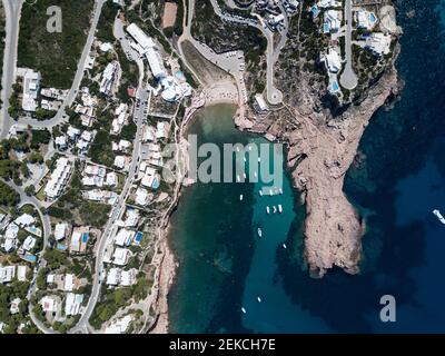 Ville côtière, vue aérienne Banque D'Images