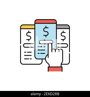Choix de l'icône de la ligne de couleur du plan tarifaire. Pictogramme pour page Web, application mobile Illustration de Vecteur