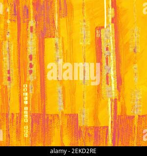 Illustration abstraite de l'applique en tissu orange. Origine ethnique Banque D'Images