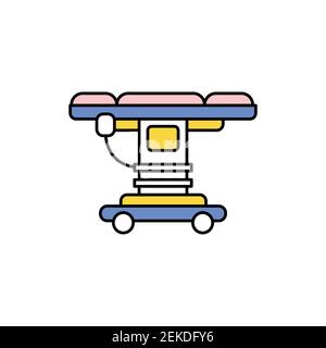 Icône de la ligne de couleur de la salle d'opération de l'hôpital et de l'équipement. Pictogramme pour page Web, application mobile Illustration de Vecteur