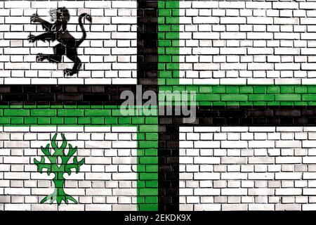 Drapeau de Bloxwich peint sur un mur de briques Banque D'Images