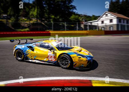 66 Fannin Jody (gbr), Hutchison Finlay (gbr), Abbott Hunter (gbr), JMW Motorsport, Ferrari 488 GTE Evo, action pendant les 2020 4 heures de Spa-Francorchamps, 2e tour de la série européenne le Mans 2020, du 7 au 9 août 2020 sur le circuit de Spa-Francorchamps, à Francorchamps, Belgique - photo François Flamand / DPPI Banque D'Images