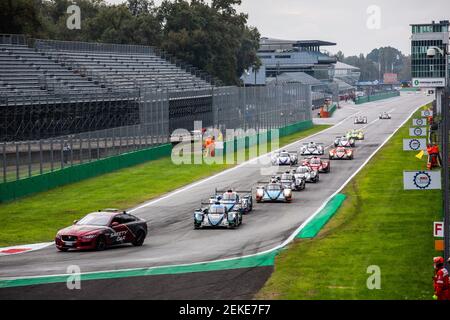 Début de la course, départ, voiture de sécurité, pendant les 2020 4 heures de Monza, 4ème tour de la série européenne le Mans 2020, du 9 au 11 octobre 2020 sur l'Autodromo Nazionale di Monza, Italie - photo Germain Hazard / DPPI Banque D'Images