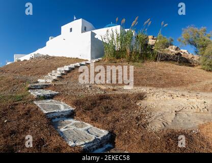 Chapelle de Saint John, ou ai Giannis Detis (en grec), sur l'île de Paros, les îles Cyclades, Grèce, Europe. Banque D'Images