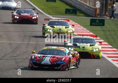 71 RIGON Davide (ita), MOLINA Miguel (esp), AF Corse, Ferrari 488 GTE Evo, action pendant les 8 heures de Bahreïn, 8e tour du Championnat mondial d'endurance 2019-20 de la FIA sur le circuit international de Bahreïn, du 12 au 14 novembre 2020 à Sakhir, Bahreïn - photo Clément Marin / DPPI Banque D'Images