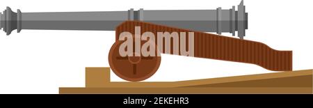 Vecteur canon du navire isolé sur fond blanc Illustration de Vecteur