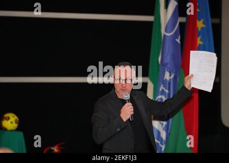 Terni, Italie. 23 février 2021. 2/23/2021 - Sergio Anibaldi Chef de projet del progetto per il nuovo stadio della Ternana calcio spiega ogni fase del succinsivo sviluppo dei lavori durante Presentazione nuovo stadio Ternana Calcio, News in Terni, Italia, 23 febbraio 2021 (photo de IPA/Sipa USA) crédit: Alamy Live News Banque D'Images