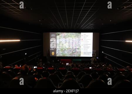 Terni, Italie. 23 février 2021. 2/23/2021 - la presentazione del progetto della Ternana il chef de projet Sergio Anibaldi spiega dettagliatamente ogni fase dei lavori durante Presentazione nuovo stadio Ternana Calcio, News in Terni, Italia, 23 febbraio 2021 (photo par IPA/Sipa USA) crédit: SIPA USA/Alay Live News Banque D'Images