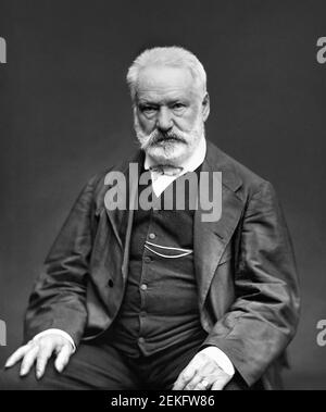 Victor Hugo. Portrait du poète, romancier et dramaturge français Victor Marie Hugo (1802-1885). Photo de Étienne Carjat, 1876 Banque D'Images