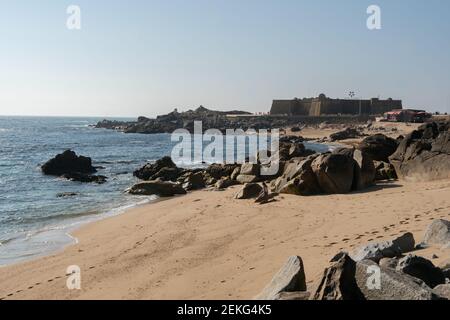 Plage de Vila do Conde, au Portugal Banque D'Images