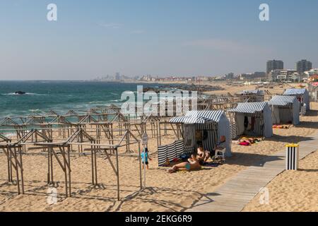 Plage de Vila do Conde, au Portugal Banque D'Images