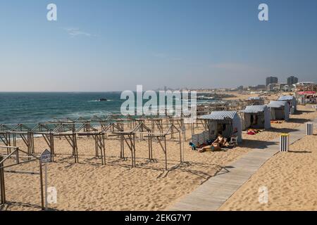 Plage de Vila do Conde, au Portugal Banque D'Images