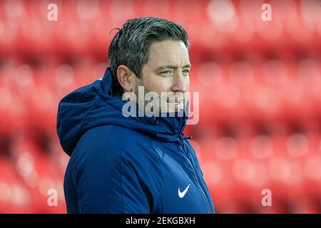 Sunderland, Royaume-Uni. 23 février 2021. Lee Johnson, responsable de Sunderland, pendant le match à Sunderland, Royaume-Uni, le 2/23/2021. (Photo par IAM Burn/News Images/Sipa USA) crédit: SIPA USA/Alay Live News Banque D'Images