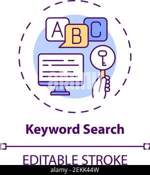 Icône de concept de recherche par mot-clé Illustration de Vecteur