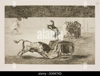 Francisco de Goya (1746-1828), encore une autre action folle (par Martincho) dans la même arène (à Saragosse), 1815-1816 Banque D'Images