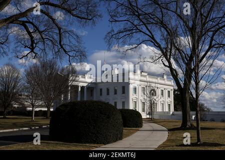 Washington, États-Unis. 23 février 2021. Le Portico nord de la Maison Blanche est vu le mardi 23 février 2021 à Washington. (Photo d'Oliver Contreras/SIPA USA) Credit: SIPA USA/Alay Live News Banque D'Images