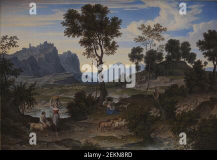 Joseph Anton Koch (1768-1839), paysage. Civitella à Olevano, Rome, 1823 Banque D'Images