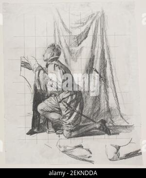 Carl Bloch (1834-1890), Draft The Raderen 'le jeune homme et DOED', avant 1890 Banque D'Images