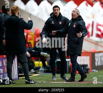 Woolwich, Royaume-Uni. 23 février 2021. WOOLWICH, Royaume-Uni, FÉVRIER 13:Lee Bowyer, gestionnaire d'athlétisme de Charlton, lors de la Sky Bet League One entre Charlton Athletic et Burton Albion2at the Valley, Woolwich, le 23 février 2021 crédit: Action Foto Sport/Alay Live News Banque D'Images