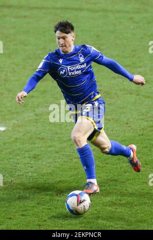 Rotherham, Royaume-Uni. 23 février 2021. Joe Lolley #23 de Nottingham Forest pendant le match à Rotherham, Royaume-Uni le 2/23/2021. (Photo par Isaac Parkin/News Images/Sipa USA) crédit: SIPA USA/Alay Live News Banque D'Images