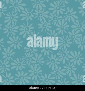 bleu pâquerette motif vectoriel sans couture Illustration de Vecteur