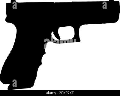 illustration du vecteur de silhouette du pistolet 9 mm Illustration de Vecteur