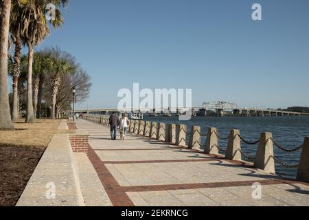 Le Henry C. Chambers Waterfront Park est une belle zone publique populaire de Beaufort, en Caroline du Sud, une destination touristique populaire de plus en plus grande. Banque D'Images