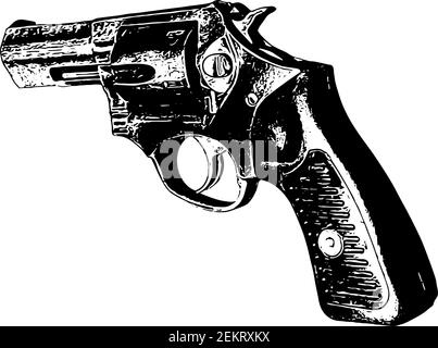 Illustration du pistolet à main revolver Illustration de Vecteur