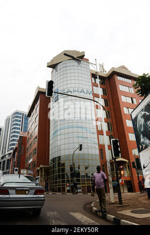 Nouveaux bâtiments modernes dans le centre-ville de Kigali. Banque D'Images