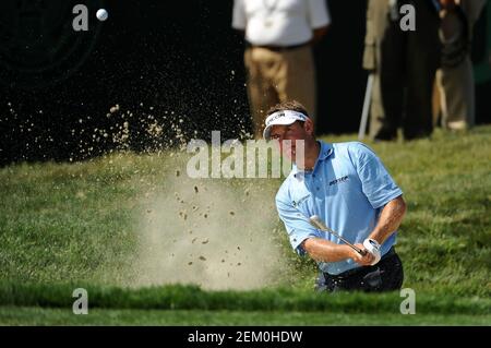 San Diego, Californie. 15 juin 2008. Lee Westwood (ENG) sort du bunker de sable le dimanche du 11ème trou lors de la dernière partie de l'US Open au parcours de golf de Torrey Pines, à la Jolla, Californie. Louis Lopez/Cal Sport Media. Crédit : csm/Alay Live News Banque D'Images