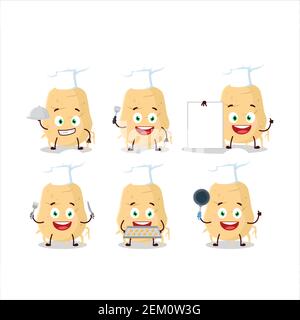 Personnage de dessin animé de curcuma avec diverses émoticônes de chef. Illustration vectorielle Illustration de Vecteur