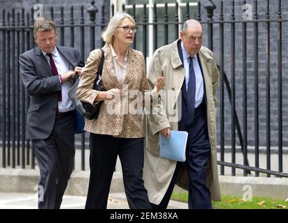 Richard Benyon (ancien député) Margot James, député, et Sir Nicholas Soames (député 1997-2019), rue Downing, 3 septembre 2019 Banque D'Images